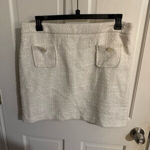 Maison d’amelia Cream Bouclé Mini Skirt with Front Flap Pockets